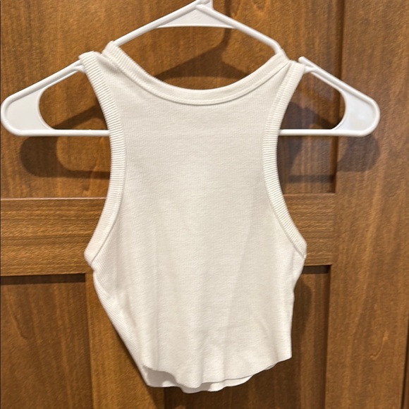Tops - White Sleeveless Ribbed Top